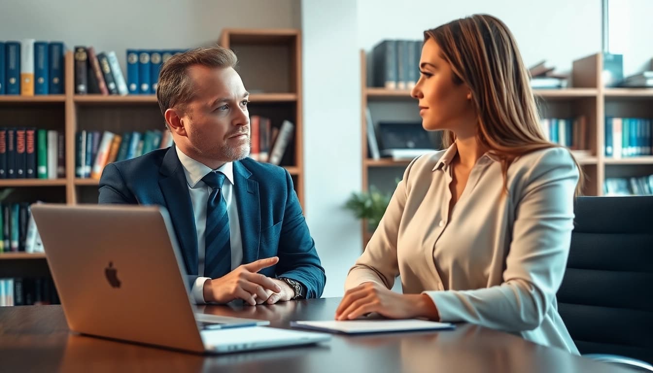 Interacting with a Headhunter Schweiz in a professional office setting.