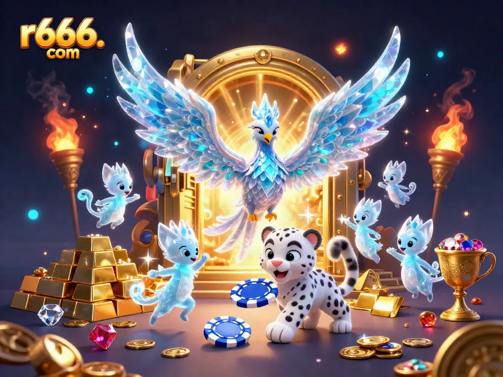 Experience the vibrant excitement of r666. com with a dynamic 3D casino illustration featuring enchanting characters.