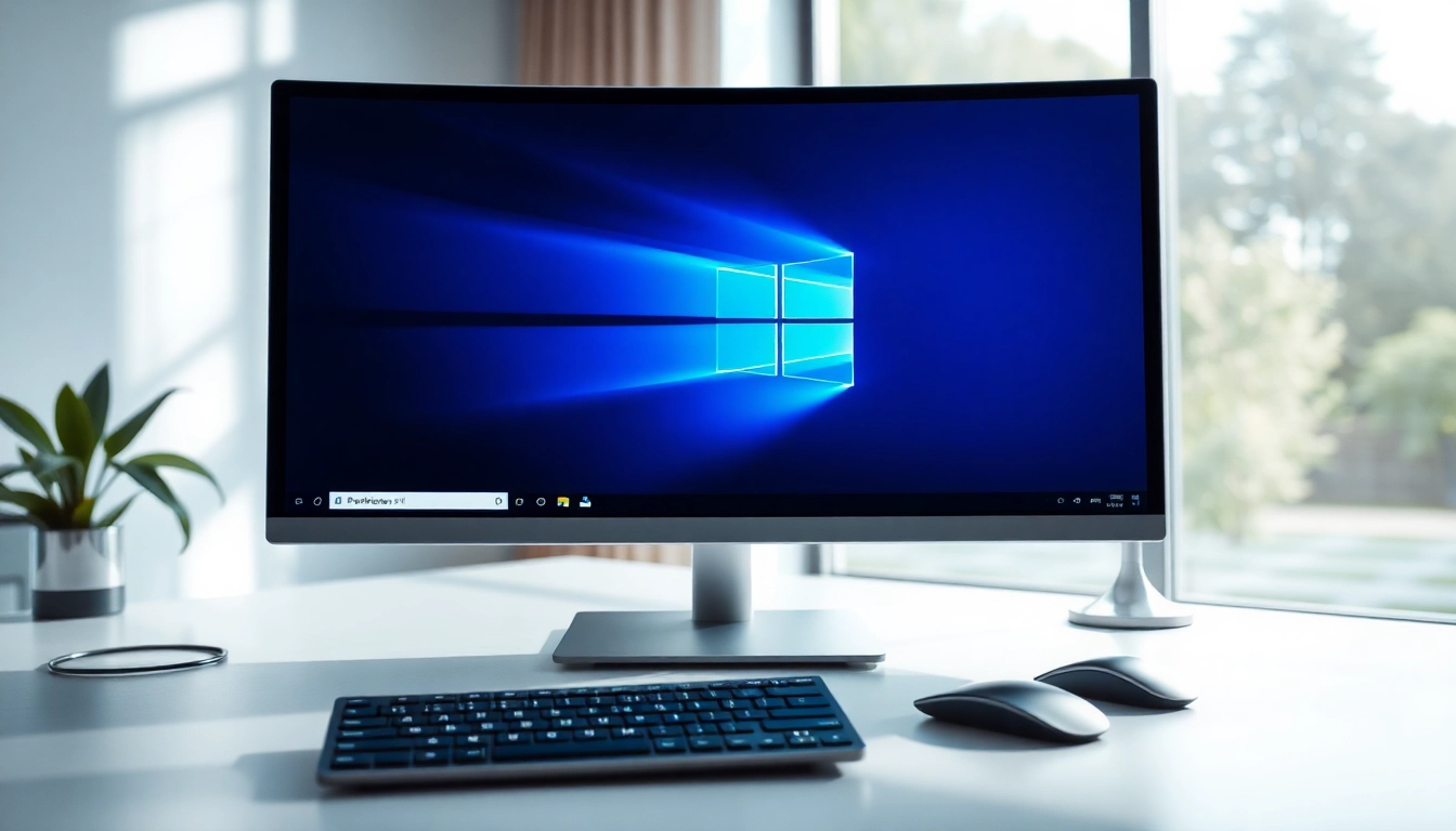 Windows 11 Professional Betriebssystem in an optimized workstation setup with modern design elements.