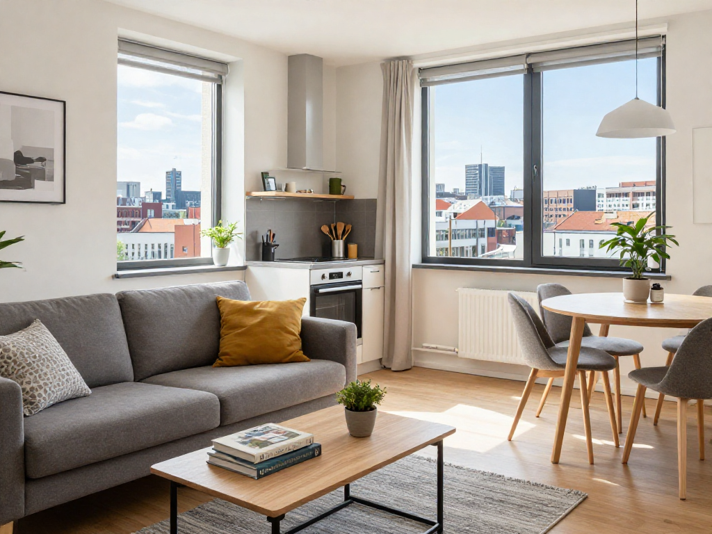 Gemütliches Monteurzimmer Hannover mit moderner Einrichtung und Aussicht.