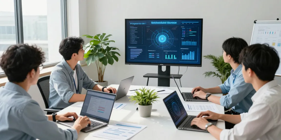 Professionelle IT-Sicherheit für KMU in einem modernen Büro mit einem engagierten Team