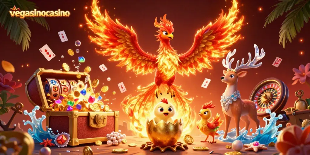 Experience the thrill of vegasinocasino in this dynamic 3D illustration featuring iconic casino elements.