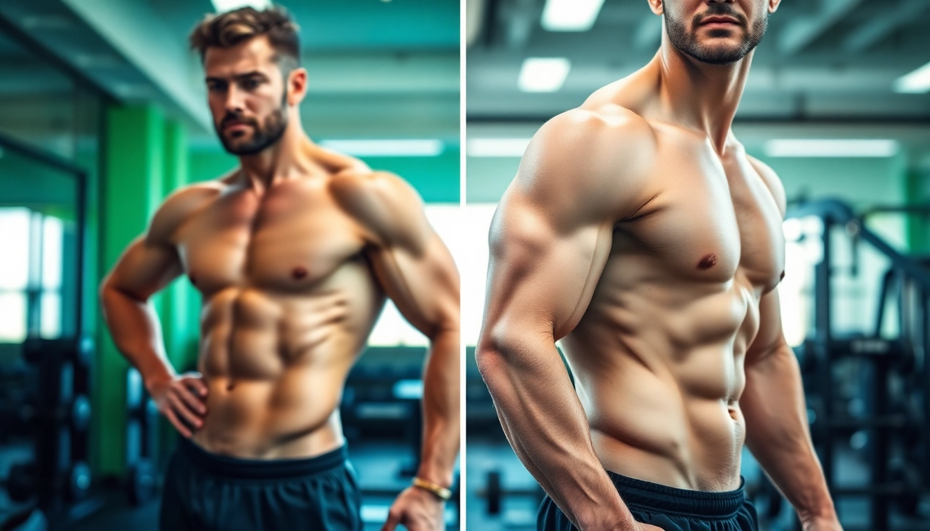 Vorher-nachher Vergleich mit testo vorher nachher zeigt beeindruckende Körpertransformation.