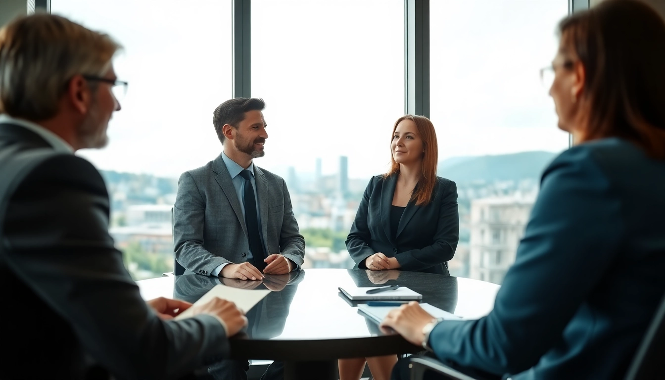 Headhunter Schweiz in einem professionellen Büro-Setting bei einem Gespräch mit einem Klienten.