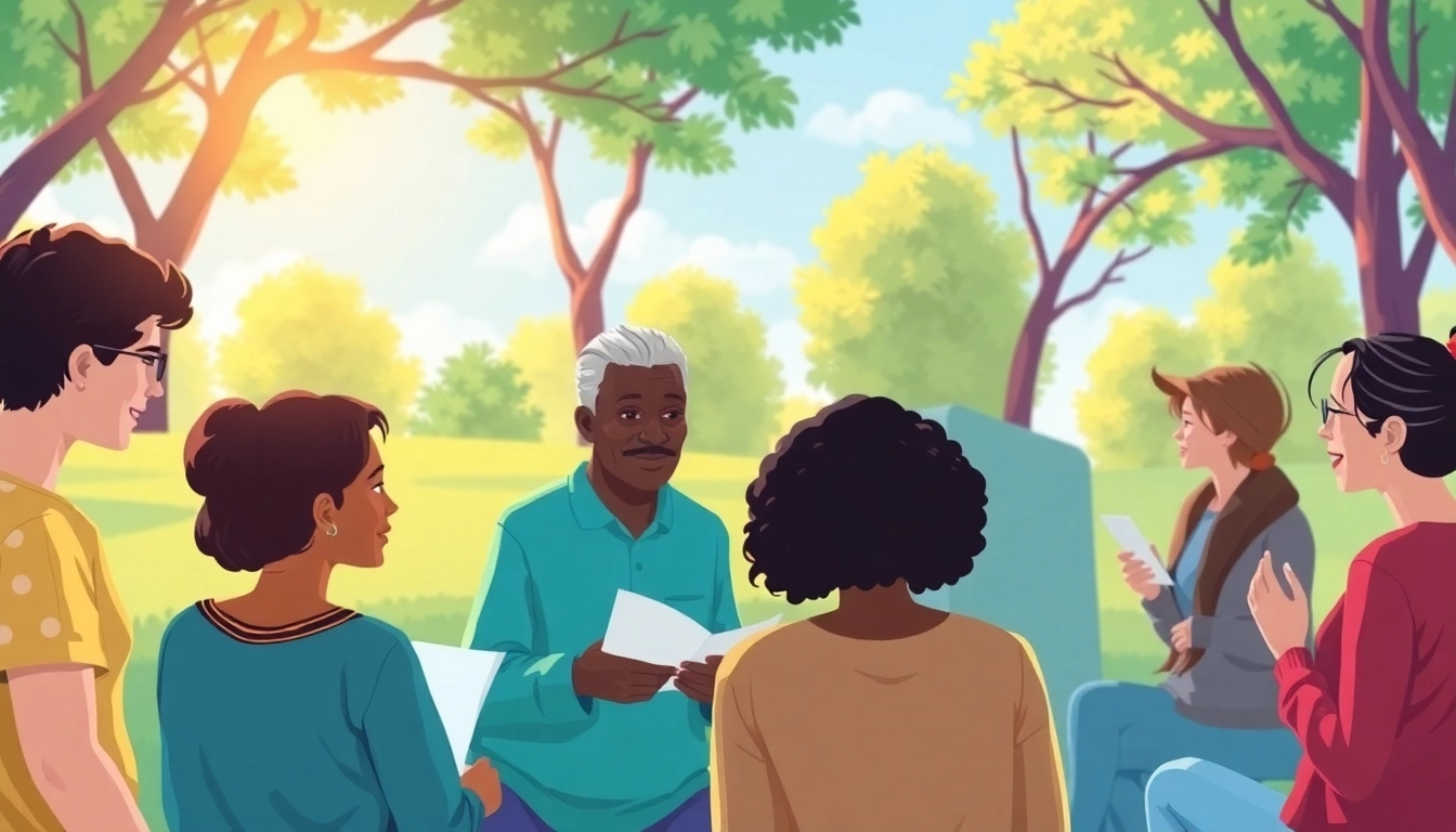 Mental health awareness community gathering promoting connection and support.