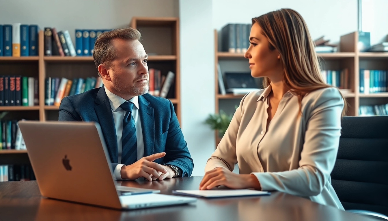Interacting with a Headhunter Schweiz in a professional office setting.