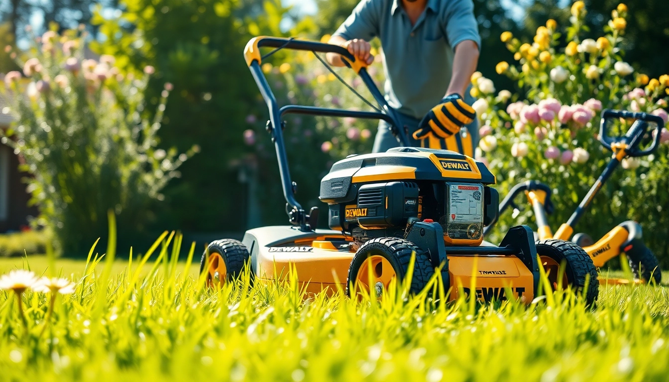 Professionelle Pflege mit dewalt gartengeräte für gepflegte Gärten und Rasenflächen.