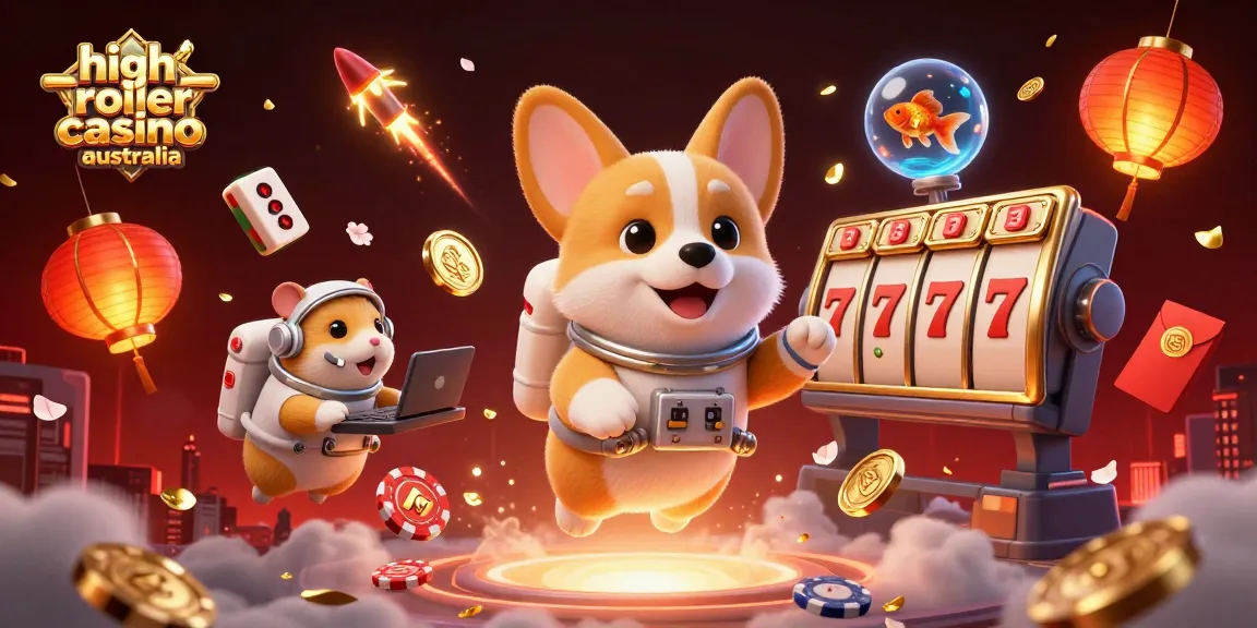 Experience the thrill of high roller casino Australia with vibrant gaming elements in space.