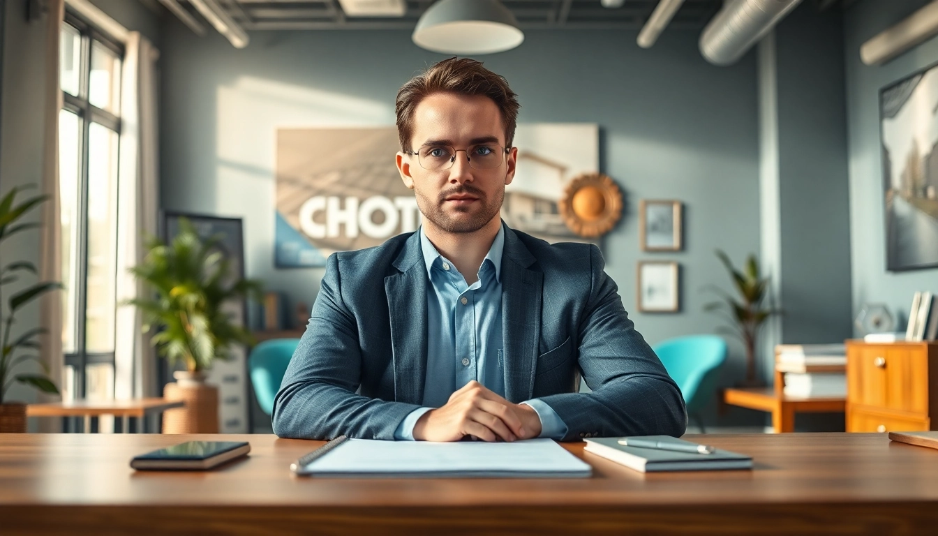 Immobilienmakler Frankfurt Riedberg präsentiert seine professionelle Expertise in einem eleganten Büro.